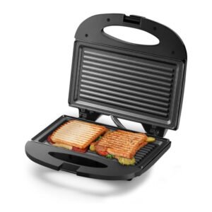 Sanduicheira Minigrill Gourmet 127V com 750W Chapa Dupla e com Revestimento Antiaderente Preta Multilaser